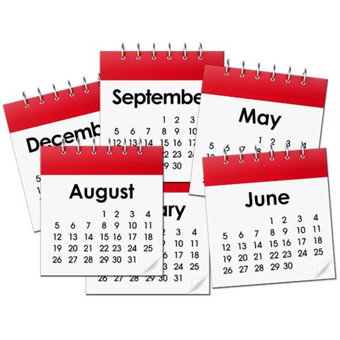 Calendar showing lots of months