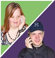 Two people talking on the phone