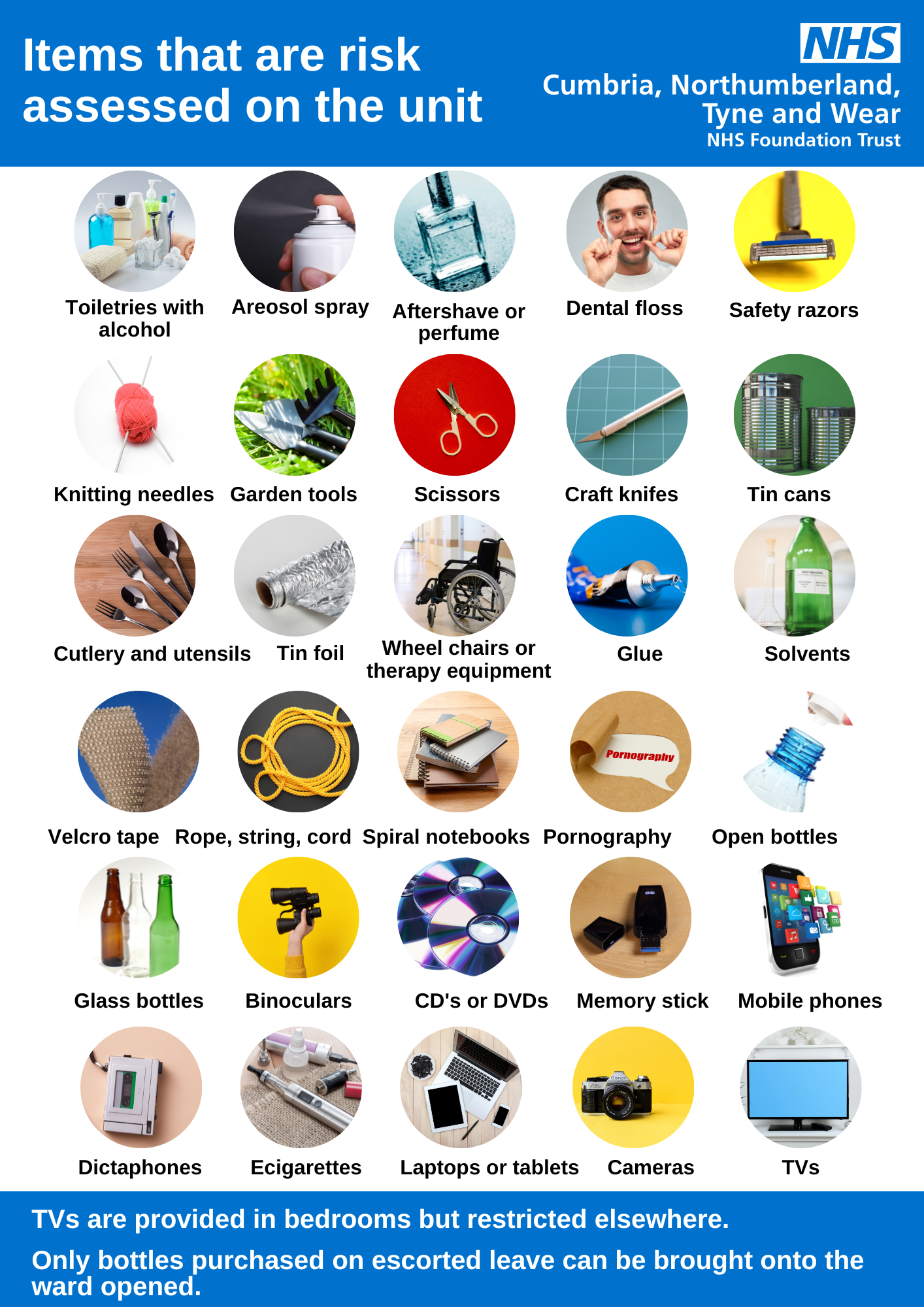 Items you may be able to bring when it is safe to do so
