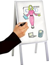 A person drawing on a large piece of paper