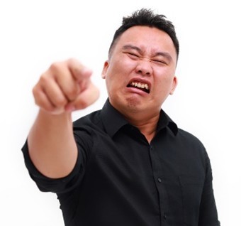 Person being menacing and pointing