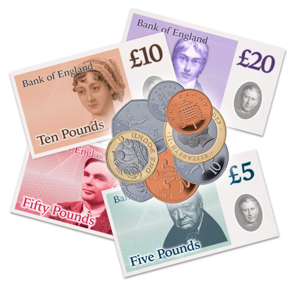 Various coins and notes