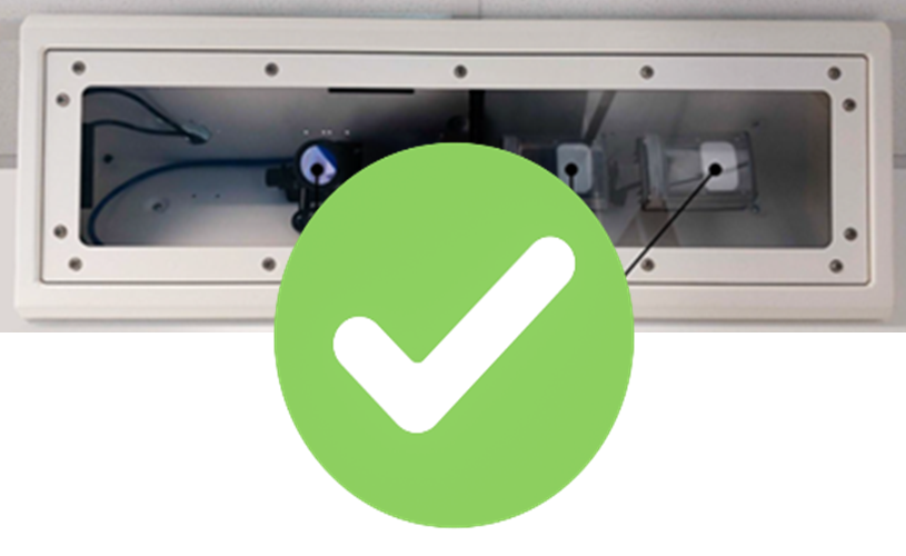 oxevision camera with a green tick in front of it