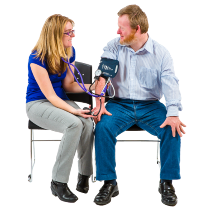 A man getting his blood pressure taken