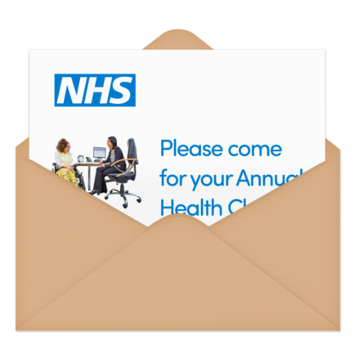 An envelope with an appointment letter sticking out of the top
