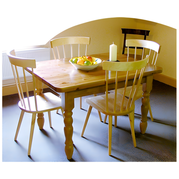 Dining room table with 4 chairs around it