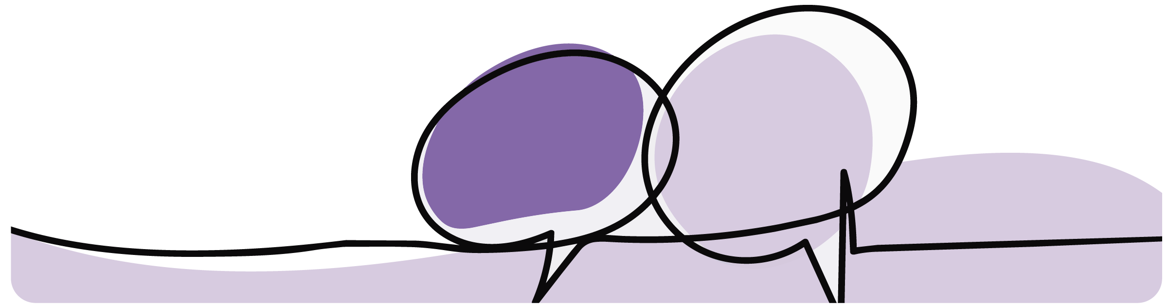 Line illustration of a speech bubble