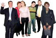 A group of six people