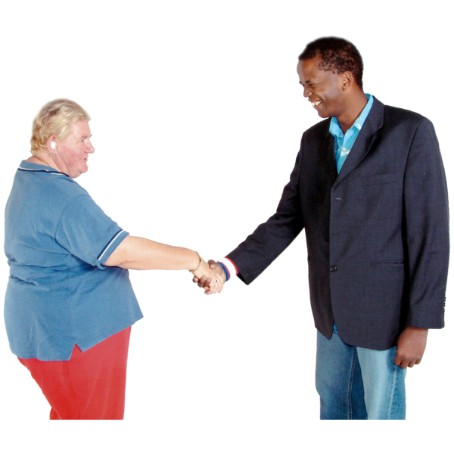 Two people shaking hands