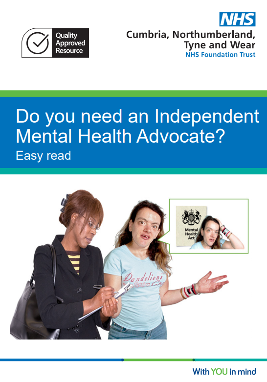 Front cover of the IMHA easy read leaflet
