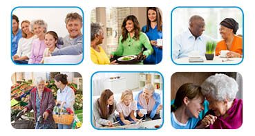 six images of carers of different ages