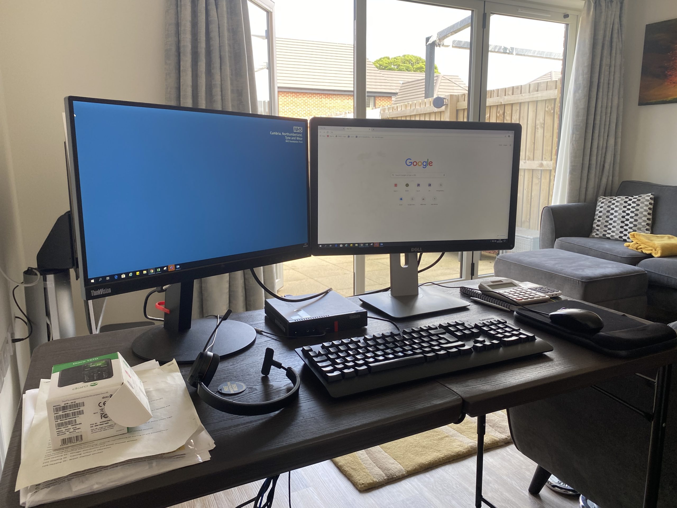 Michael Bottomley's home desk setup Cumbria, Northumberland, Tyne and Wear NHS Foundation Trust