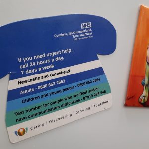 Local NHS Peer Supporter designs fridge magnet to help people seeking support