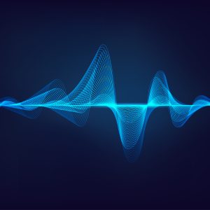 Blue sound wave pattern