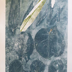 Grey weeds monoprint