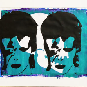 Bowie with skull screenprint