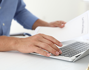 person using a laoptop