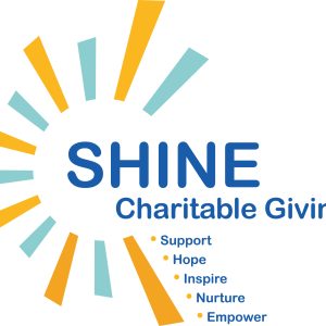 SHINE Charitable Giving Identifier, featuring the words Support, Hope, Inspire, Nurture, Empower