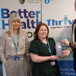 Photo of members of staff receiving Better Health at Work Award