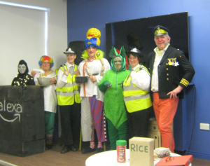 Group of pantomime actors in costume