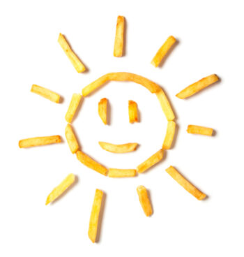 Sun shape made with french fries